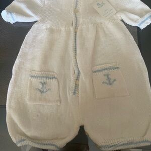 Vintage 12 month Knit Sailor Onesie